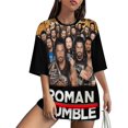 thumbnail image 1 of Roman and Reigns T-Shirts Hawaïens en Coton à Manches Mi-Longues pour Femmes, Col Rond Graphique, Vêtements Originaux, 1 of 7