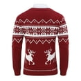thumbnail image 2 of Yesfashion Men's Christmas Sweaters Holiday Reindeer Snowflakes V Neck Jumpers, 2 of 9