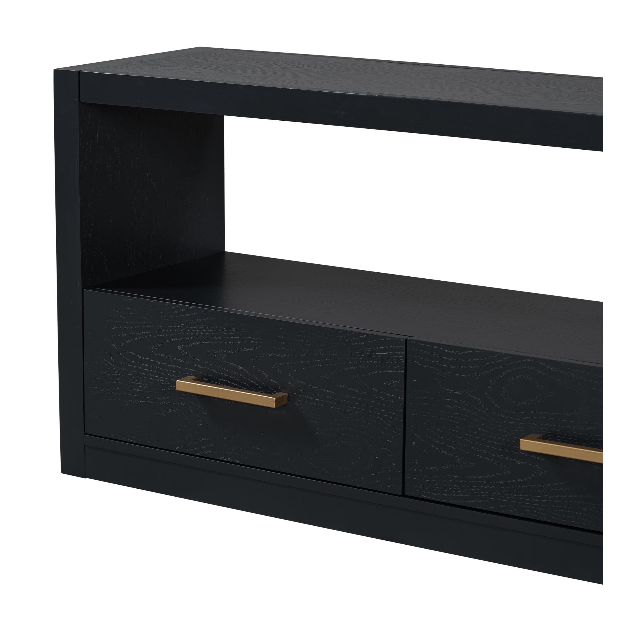 Christopher Knight Home Minimalist TV Stand For TVs up to 80" with 3 Drawers, Black