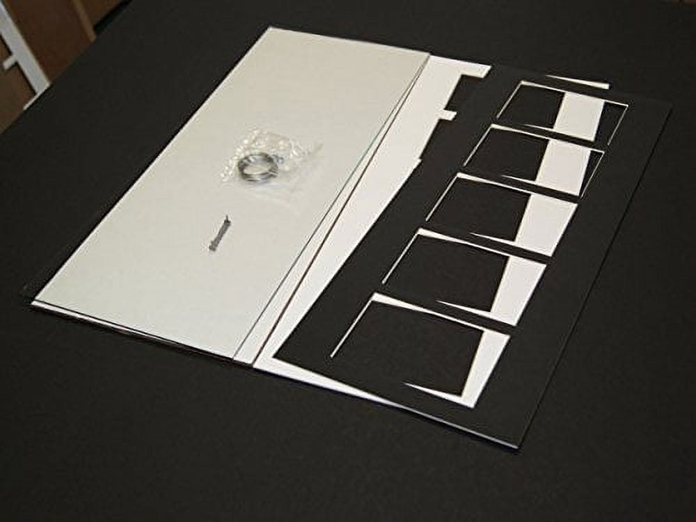 Creative Letter Art [10x20dw-b] 4 Opening Driftwood Picture Frame Holds 4x6 Media with Black Collage Mat and Glass