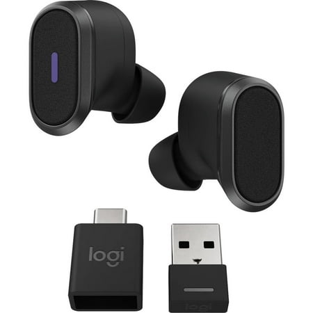 Logitech - Zone True Wireless Bluetooth Earbuds - Black