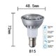 thumbnail image 1 of Bombilla LED de luz descendente RGB MR16, E27, E14, GU10, GU5.3, B15, 5W, COB, Ángulo de haz alto de 36 °, 450LM, CA 85-265V, 30W, equivalente a halógeno, 1 of 4