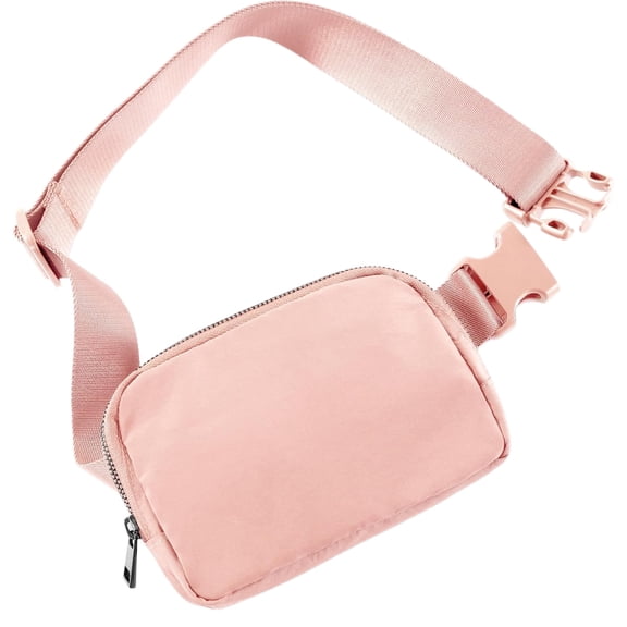 Adjustable Strap Water Resistant Unisex Fanny Pack, Fabric, Pink