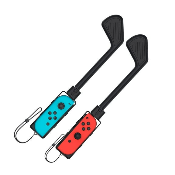 Golf Clubs Compatible with Nintendo Switch Sports Accessories,Joy Con Controller Grip Sports Game Accessories for Mario Golf Super Rush,2 Pack(Black)