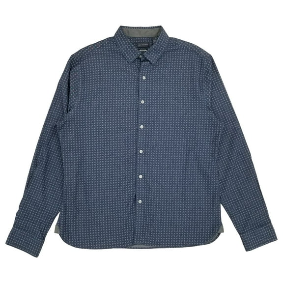 Van Heusen Mens Indigo Paisley Long Sleeve Slim Fit Button-Down Shirt X-Large