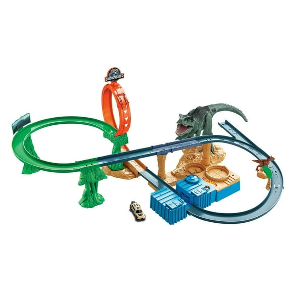 Hot Wheels Jurassic World Clash ‘N Crash Track Set, For Kids 3 Years Old & Up
