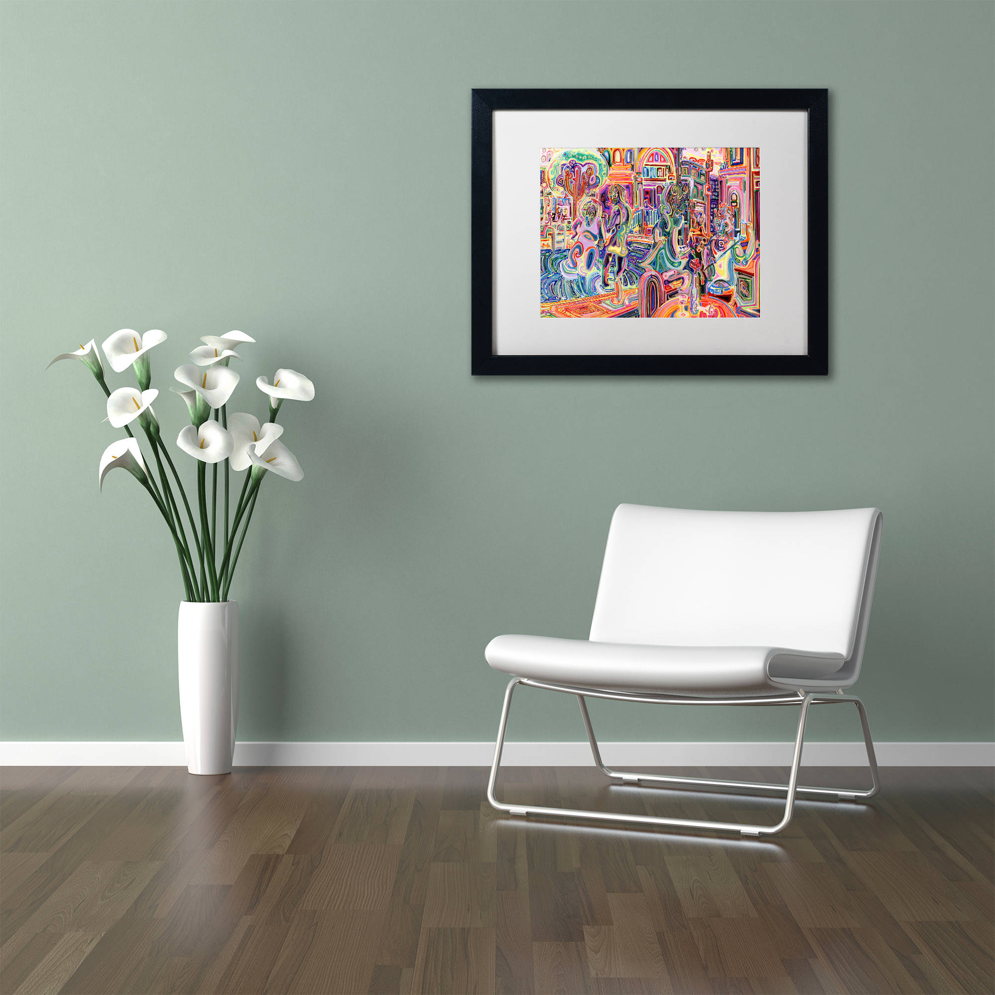 Trademark Fine Art "Cells" Canvas Art by Josh Byer, White Matte, Black Frame