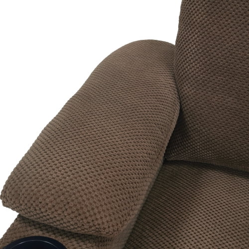 Accent Chair and Storage Ottoman Set, Convertible Single Chaise Lounge Sleeper Bed with Reclining Backrest, Dual Cup Holders, USB-C Ports, Side Storage Pocket, Coffee