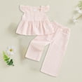 thumbnail image 2 of Toddler Girls Gingham Ruffle Sleeve Pajama Set,Button-Up Top and Long Pants 18-24 Months, 2 of 4