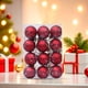 thumbnail image 1 of Pack de 12 bolas de adornos para árbol de Navidad | Decoración navideña de plástico multicolor • Colgante colgante de 1,6" • Esferas clásicas resistentes a rotura rojas y blancas para decoración, 1 of 6