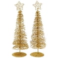 thumbnail image 1 of Decoraciones de mesa navideñas Juvale Gold Paquete de 2 7,5 x 26,7 cm, 1 of 5