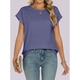 thumbnail image 4 of ANRABESS Womens Tops Summer Cap Sleeve Basic Tee Shirts 2026 Trendy Loose Fit Casual Dressy Business Work Tshirts Clothes Blue Purple Small, 4 of 12