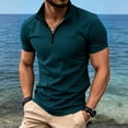 thumbnail image 2 of Dagugfen Athletic Tops Short Sleeve Stand Neck 1/4 Zip up Fitness Pullover Shirts Outdoor Workout Running Tops, 2 of 8