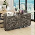 thumbnail image 2 of Conate 2 Drawer Farmhouse File Cabinet, Lateral Filing Cabinet with Charging Station for Home Office, Letter / Legal / A4 Size Hanging Files, 2 of 7