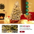 thumbnail image 6 of Costway 4.5 FT Pre-Lit Christmas Tree Snow Flocked Hinged Xmas Decoration with 200 Lights, 6 of 12