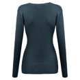 thumbnail image 2 of FashionOutfit Women's Mermaid Texture Patterned V-Neck Cotton Based Knit Sweater, 2 of 4