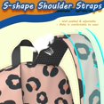 thumbnail image 5 of Black and Pink Leopard Print 17" Waterproof Oxford School Backpacks for Teens, S-Shape Padded Straps, for School, Travel, Hiking, Camping, 5 of 5