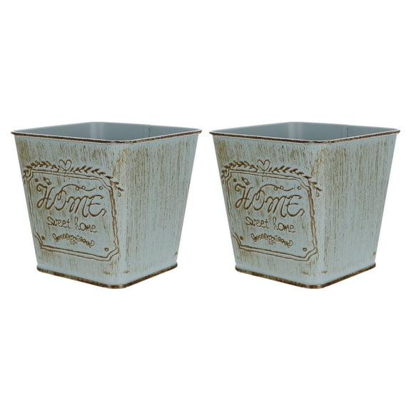 MUSEYA 2pcs Small Flower Bucket Assorted Color Metal Buckets Pot for Storing
