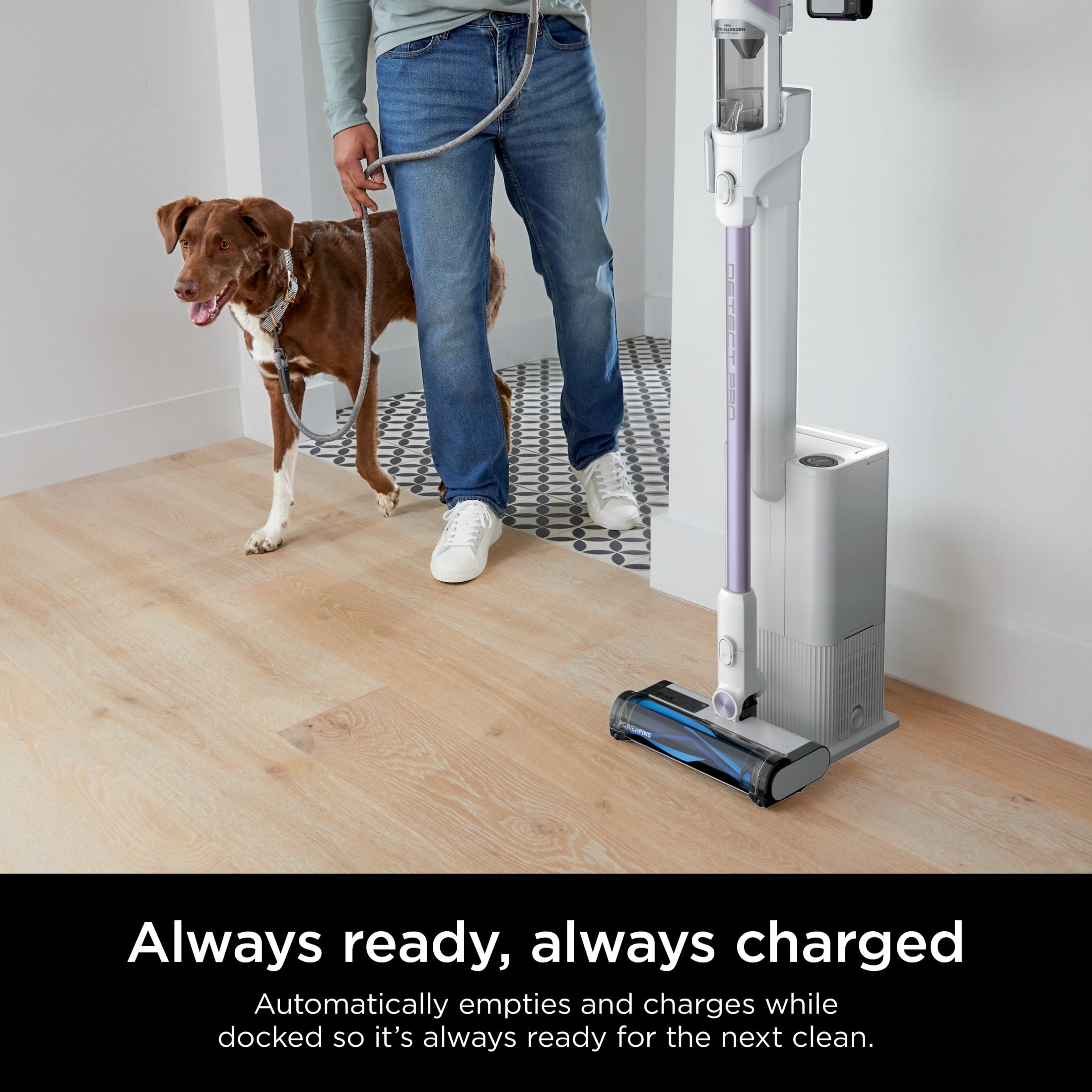 Shark Detect Pro Clean & Empty Cordless Stick Vacuum, Carpet and Hardfloors, Auto Empty Base, DirtDetect Technology, 40-Min Run Time, IW3120 White