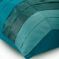 thumbnail image 2 of Euro Pillows, Teal Blue European Sham&nbsp;Pillow Covers 26x26 inch (65x65 cm), Silk Euro Size Pillow Shams, Chevron, Ombre, Pintucks, Modern Euro Shams - Teal Waves, 2 of 3