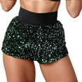 thumbnail image 3 of Sparkly Sequin Shorts for Women Summer Casual Elastic High Waist Shiny Sequins Hot Shorts Night Party Clubwear, 3 of 5