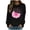 Black, variant on WREESH Women's Pink Ribbon Sweatshirt Floral Graphic Long Sleeve Breast Cancer Awareness Top Black
