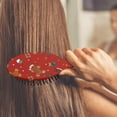 thumbnail image 3 of Red Christmas Gingerbread Man Pattern Hair Brush,Girls Detangling Hair Brush,Glide Through Tangles with Ease for Wet & Dry Hair,8.8"X2.8", 3 of 7