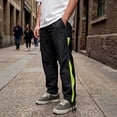 thumbnail image 2 of Men's Lightweight Track Pants with Side Zipper Mesh Vents Loose Fit Open Bottom Athletic Pants Drawstring for Running Workout, Green, XL, 2 of 9