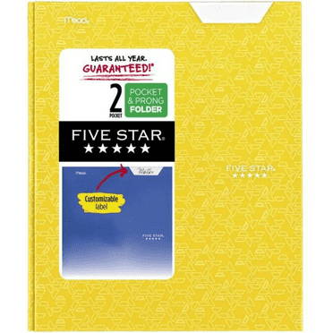 Five Star Pocket & Prong Paper Folder [Geometric Pattern]: 9 in. x 11 in. (Harvest Yellow)