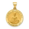 thumbnail image 5 of 14k Yellow Gold Solid Hollow Polished/Satin Round St. Augustine Medal Charm Pendant, 5 of 7