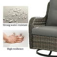 thumbnail image 5 of POCASSY Outdoor Swivel Glider Chairs Set of 2 with Ottomans, Patio Furniture Set with All Weather Wicker Outdoor Lounge Accent Chair for Porch Deck Balcony, Gray/Gray, 5 of 9