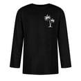 thumbnail image 3 of Blusas y camisas de manga larga con cuello redondo para hombre, blusa informal con cuello redondo y manga corta, blusa estampada de poliéster para hombre., 3 of 4