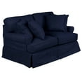 thumbnail image 4 of Sunset Trading Horizon T-Cushion Fabric Slipcovered Loveseat in Navy Blue, 4 of 7