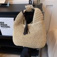 thumbnail image 3 of Bag Women Straw Woven Straw Tote Playa de verano Ligero Blanco, 3 of 9