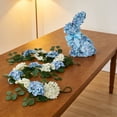thumbnail image 7 of Artificial Hydrangea Garland Spring Flower Vine with Eucalyptus Leaves Floral Greenery Decoration Bendable Fence Vines for Wedding Arch Staircase Mantle & Backdrop, 7 of 7