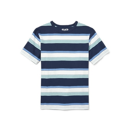 The Children's Place Short Sleeve Striped T-Shirt (Big (Best Place To Shop For Big And Tall)