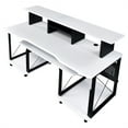 thumbnail image 4 of ACME Megara Storage Rectangular Music Desk with Metal Frame in White and Black, 4 of 7