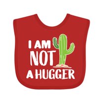Inktastic I Am Not a Hugger with Cactus Boys or Girls Baby Bib