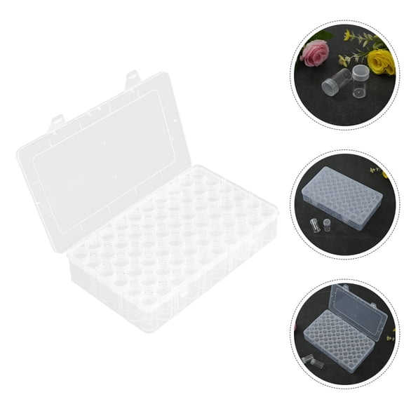 HEATSHAKING 1 Set of Simple Design Small Containers for Organizing Beads Jewelry Beads Packing Box Transparent