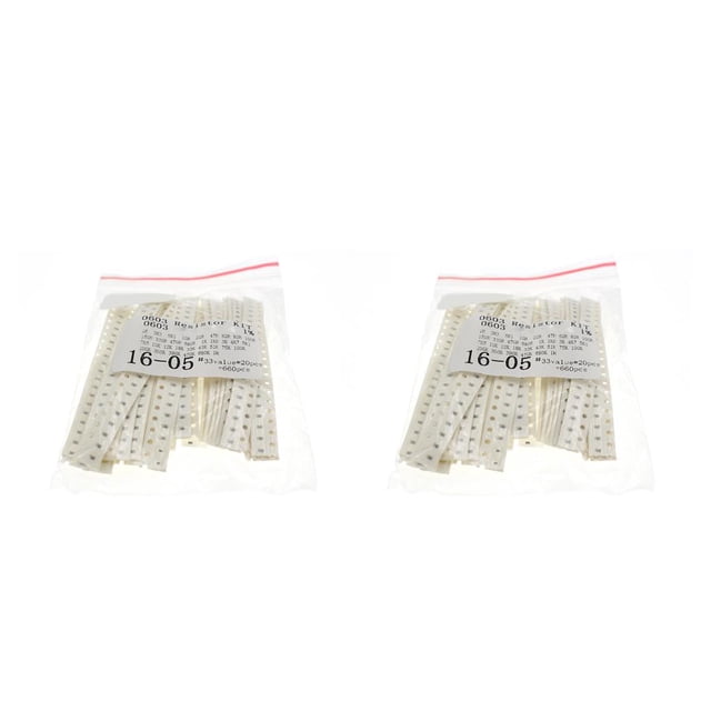 Destyer 660PCS/Bag Resistor Kit Heat-resistant Resistance Film Pack Resistors Assortment Ohm Components Household Professional 0603 Chip 2Set