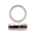 thumbnail image 3 of Bague Alliance pour Homme en Acier Inoxydable Rouge en Fibre de Carbone (8 mm), 3 of 5