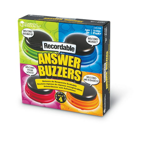 Learning Resources Recordable Answer Buzzers, Set of 4, Ages