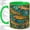 Green, variant on Rainbow Trout Accent Mug, 11oz Ceramic Coffee Cup for Anglers