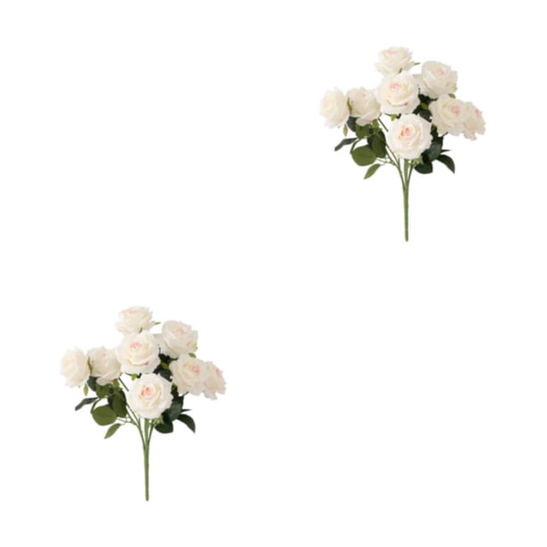 Advancent Flores artificiales hipoalergénicas no tóxicas y aptas para mascotas de seda, seguras para gatos y perros, de apariencia realista Rosa 2Conjunto