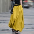 thumbnail image 3 of Baqcunre Plus Size Dresses for Curvy Women Full Skirt A Line Skirt High Waist Slimming Plus Size Dancing Skirt for Women Maxi Dress Summer Dress Yellow Dress XL, 3 of 8