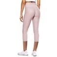 thumbnail image 3 of Lady High Waist 3/4 Yoga Pants Tummy Control Workout Running Leggings 4 Way Stretch Yoga Capris Pants Soft Tights for Women, 3 of 3