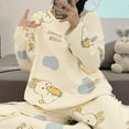 thumbnail image 2 of XIAONU Womens Pajama Sets Cute Cartoon Printed Pleasure Loungewear Round-Neck Long Sleeve Baggy Pants Pullover Homewear Set, 2 of 7