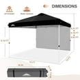 thumbnail image 4 of EAGLE PEAK 12 x 12 Easy Set Up Straight Leg Pop Up Outdoor Canopy with One Removable Wall,Black, 4 of 10