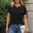 thumbnail image 4 of SUNBS Women's Tops Blouses Crew Neck Short Sleeve Casual Tunic Tops Fashion Shirts, 4 of 9