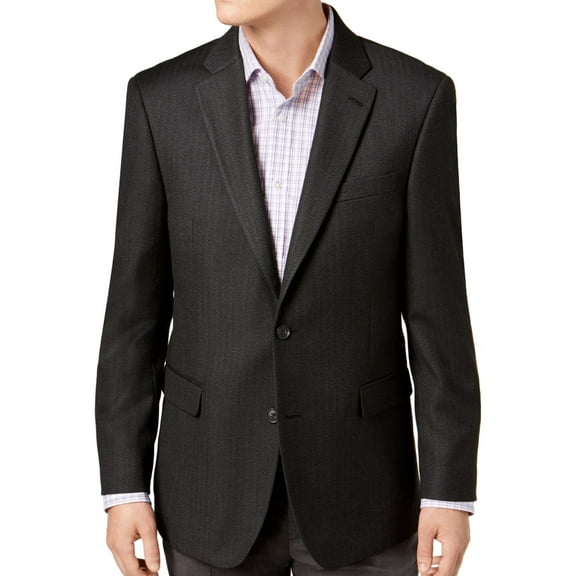 Tommy Hilfiger Mens Trevor Two Button Blazer Jacket, Grey, 40 Long
